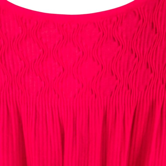 White House Black Market Pink Smocked Peplum Sleeveless Knit Top Size M - Picture 8 of 12